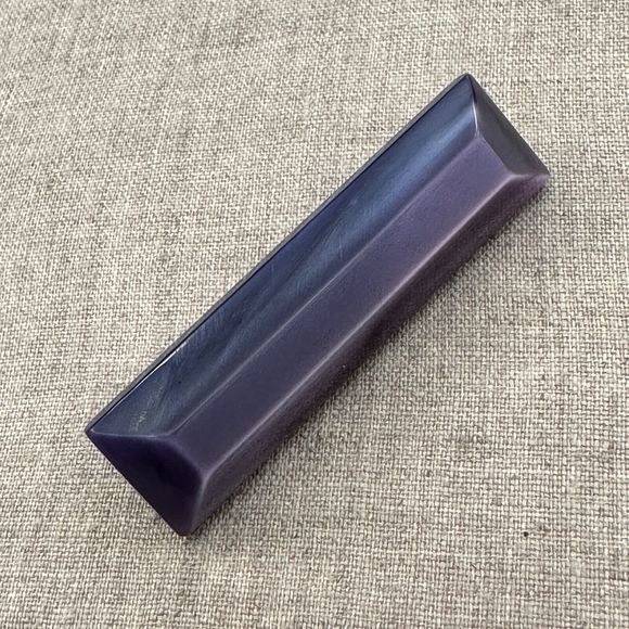 Vintage Moonglow Thermoset Plastic Bar Brooch Pin Violet Purple 2 5/16" - Picture 4 of 14